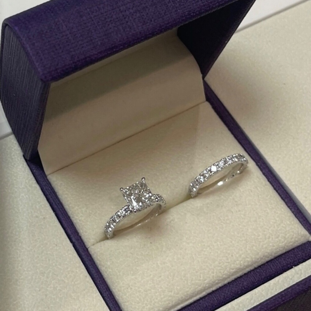 Princess cut lab diamond set - Picture 4 of 6